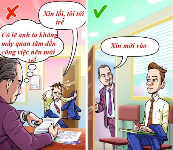 Để tránh gây ấn tượng xấu khi phỏng vấn xin việc, đừng nên tới trễ.